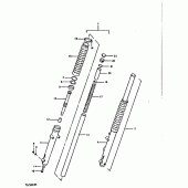 Схема вузла: Вилка передньої осі для Suzuki TS250