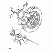 Схема вузла: Заднє колесо (Rm100x) для Suzuki RM100