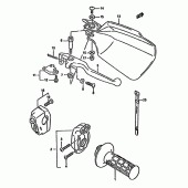 Схема вузла: Правий пульт керування кермовим (See note) для Suzuki DR350