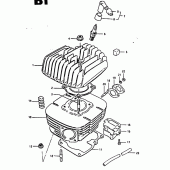Схема узла: Цилиндр для Suzuki TS125