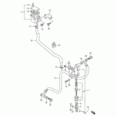 Схема вузла: Задній гальмівний циліндр (Model p/r) для Suzuki GSX-R1100