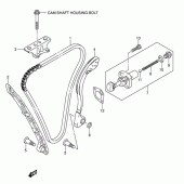 Схема вузла: Ланцюг ГРМ & Натягувач & Заспокоювач Suzuki GSX-R750