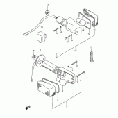Схема узла: Поворотники (Model j/k/l/m/n/p/r/s) для Suzuki GSX600 Katana