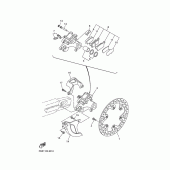 Схема вузла: Задній гальмівний супорт Yamaha WR400F