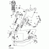 Схема вузла: Задній гальмівний циліндр Yamaha XT600 XT600