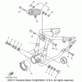 Схема узла: Задний рычаг и Подвеска Yamaha XVS650 V-Star Custom