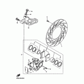 Схема вузла: Задній гальмівний супорт Yamaha XVS1100 V-Star Silverado