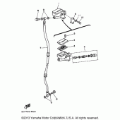 Схема вузла: Передній гальмівний циліндр Yamaha XV250 Virago