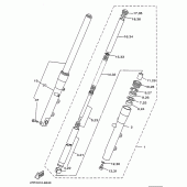Схема вузла: Вилка передньої осі Yamaha XVS650 Drag Star