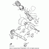 Схема вузла: Колінчастий вал і поршень Yamaha XVZ1300 Venture Royale