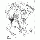 Схема узла: Радиатор и Патрубок системы охлаждения Yamaha YZF750 YZF750