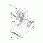 Схема узла: Заднее колесо Yamaha XT250 Serow