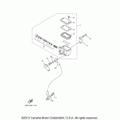 Схема вузла: Передній гальмівний циліндр Yamaha XVS650 V-Star Classic