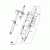 Схема вузла: Вилка передньої осі Yamaha VMX12 V-MAX