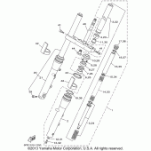 Схема вузла: Вилка передньої осі Yamaha XVS1100 V-Star Custom