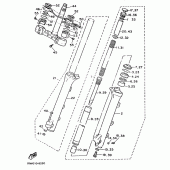 Схема узла: Вилка передней оси Yamaha XV1100 Virago