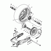 Схема вузла: Заднє колесо Yamaha XV1900 Raider S