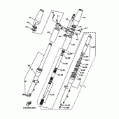 Схема вузла: Вилка передньої осі Yamaha XVS1100 Drag Star Classic