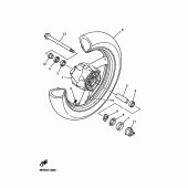 Схема вузла: Переднє колесо Yamaha XJ600 Diversion (S-TYPE)