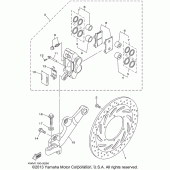 Схема узла: Задний тормозной суппорт Yamaha XV1600 Midnight Star