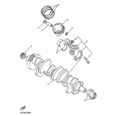 Схема узла: Коленчатый вал и Поршень Yamaha YZF-R1 R1