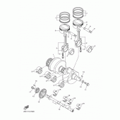 Схема вузла: Колінчастий вал та Поршень Yamaha VMX17 V-MAX