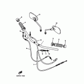 Схема узла: Рулевой рычаг кабель (ﾌﾗﾂﾄﾊﾝﾄﾞﾙ) Yamaha XV400 Virago
