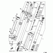 Схема вузла: Вилка передньої осі Yamaha YZ250 YZ250