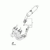 Схема вузла: Вихлопна система Yamaha FZS600 FAZER