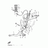 Схема вузла: Задній гальмівний циліндр Yamaha TT600