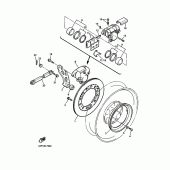 Схема вузла: Задній гальм Yamaha VMX12 V-MAX