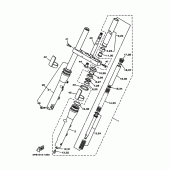 Схема вузла: Вилка передньої осі Yamaha XVS1100 Drag Star