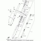 Схема вузла: Вилка передньої осі Yamaha XVS650 V-Star Custom