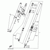 Схема узла: Вилка передней оси Yamaha XV250 Virago
