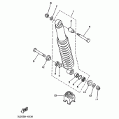 Схема узла: Задняя подвеска Yamaha XTZ750 Super Tenere