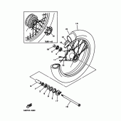 Схема узла: Переднее колесо Yamaha XV400 Virago