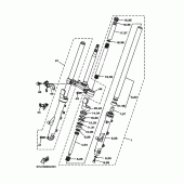 Схема вузла: Вилка передньої осі Yamaha XP500 T-MAX