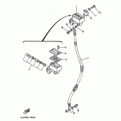 Схема узла: Передний тормозной цилиндр Yamaha XV250 Virago