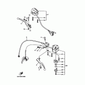 Схема узла: Пульт управления рулевой и Рычаг Yamaha XVS125 Drag Star