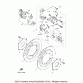 Схема вузла: Переднє гальмо Yamaha XVS1100 V-Star Custom