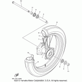 Схема вузла: Переднє колесо Yamaha XVS1100 V-Star Custom