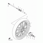 Схема вузла: Переднє колесо Yamaha XVS950 XV950 Racer