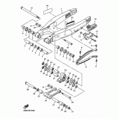 Схема вузла: Задній важіль та підвіска Yamaha WR250 WR250F