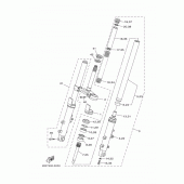 Схема вузла: Вилка передньої осі Yamaha XP500 T-MAX 530