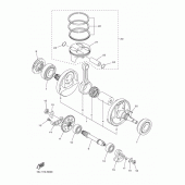 Схема вузла: Колінчастий вал та Поршень Yamaha YZ450F YZ450F
