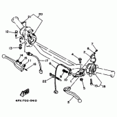 Схема узла: Пульт управления рулевой и Рычаг Yamaha TT250R TT-R