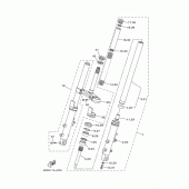 Схема вузла: Вилка передньої осі Yamaha XP500 T-MAX