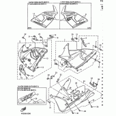 Схема вузла: Облицювальні елементи Yamaha YZF750 YZF750