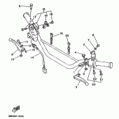 Схема узла: Пульт управления рулевой и Рычаг Yamaha DT125 DT125R