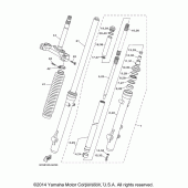 Схема вузла: Вилка передньої осі Yamaha XT250 XT250